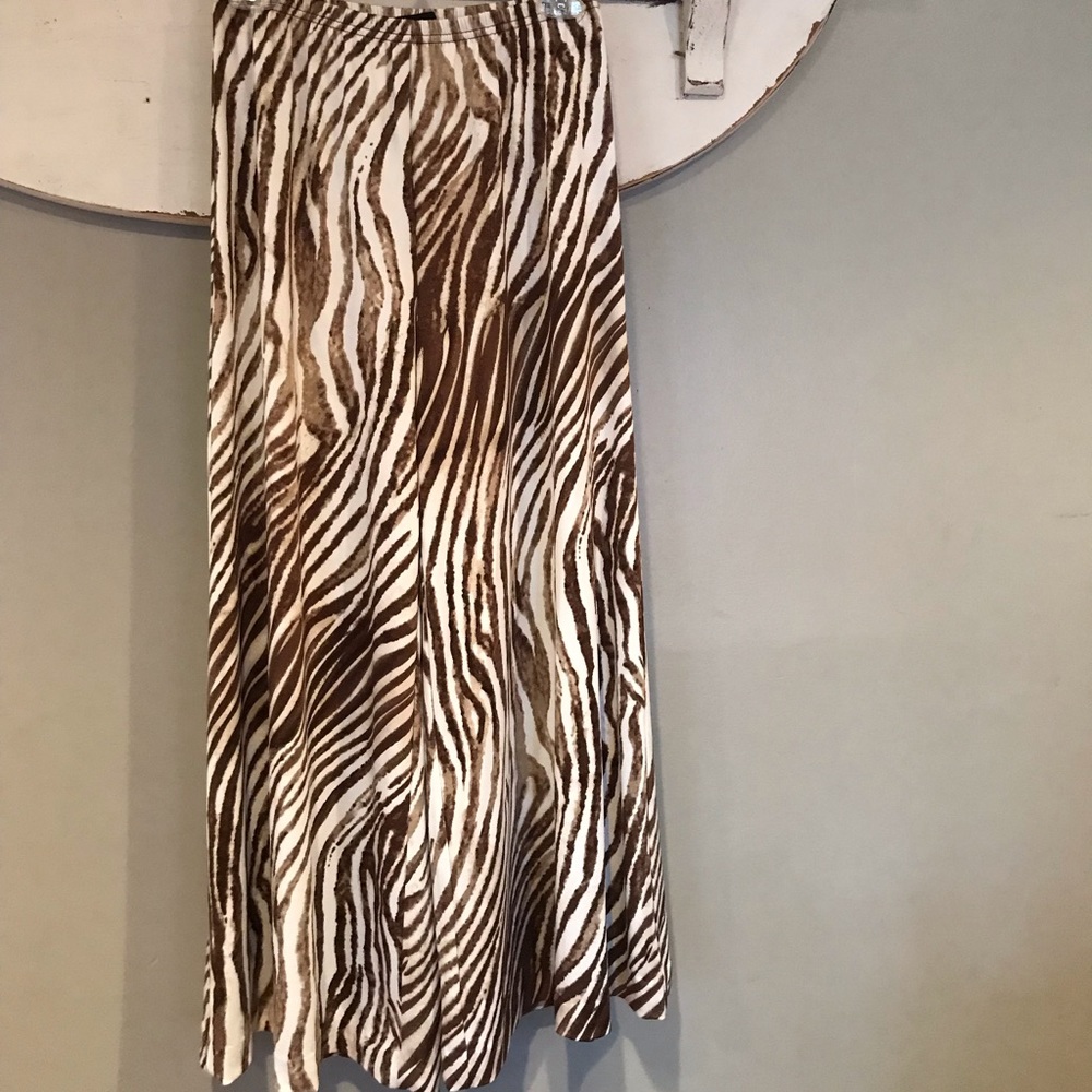 Wide-Leg Zebra Print Palazzo Pants - Brown & White
